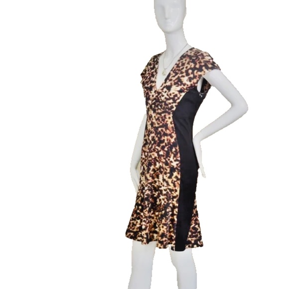 🆕🏷️ROBERTO CAVALLI Animal Print V-Neck Sheath Dress – Size 8 / EU 46 🇮🇹 - Picture 3 of 13